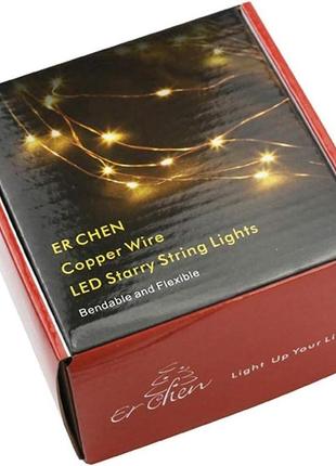 Er chen fairy lights plug in, 33ft/10m 100 led starry string lights наружные/внутренние водонепроницаемые5 фото