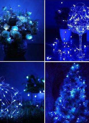 Er chen fairy lights plug in, 33ft/10m 100 led starry string lights наружные/внутренние водонепроницаемые8 фото