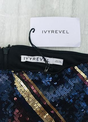 Облегающая юбка-мини, расшитая пайетками ivyrevel2 фото