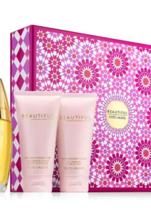 Набор "beautiful" gift set от estee lauder {парфюм+лосьен+гель душ}