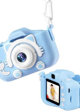 Дитяча фотокамера із записом відео та іграми children's fun camera steep/ дитячий фотоапарат з чехлом4 фото