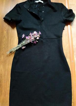 Трикотажное крутое чёрное платье