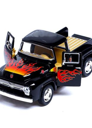 Машинка металлическая инерционная pickup ford f-100 (1956) kinsmart kt5385fw  1:38 (черный) от lamatoys