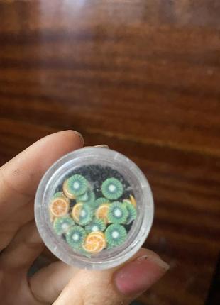 Фимо фрукты для дизайна ногтей для маникюра киви мандарин