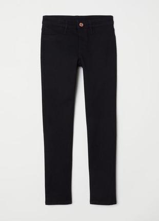 Джинсы скинни черные девочке 9/10 лет от h&m