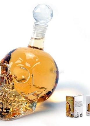 Графин череп 350мл со стеклянной крышкой, для виски, водки, коньяка2 фото