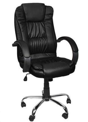 Компьютерное офисное кресло с эко кожи malatec 8983 чорное1 фото