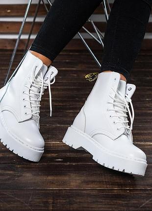 Dr. martens jadon white белые ботинки мартинсы