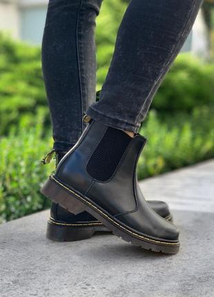 🔥ботинки dr. martens chelsea black, челси, мартинсы, чоботи демісезон2 фото