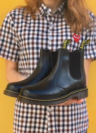 Ботинки dr. martens chelsea black, челси, кожаные мартинсы1 фото