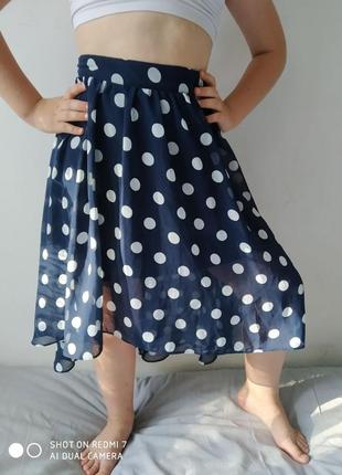 Forever 21 красивая юбка в горошек 10-11 лет 146-152 см