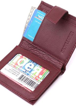 Компактный женский кошелек из натуральной кожи st leather 22674 бордовый4 фото