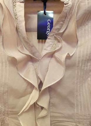 Очень красивая и стильная брендовая блузка с рюшами..вискоза/коттон.5 фото