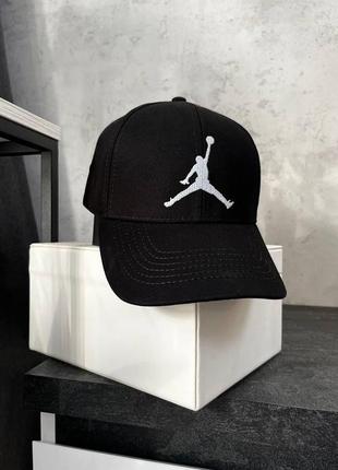 Кепка air jordan з фіксатором бейсболка унісекс бавовняна джордан чорна