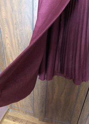 Новая итальянская юбка на запах на двух пуговицах бордового цвета р-р 46.3 фото