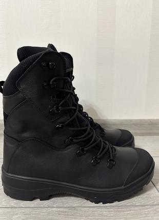 Берцы черные кожаные на шнурках, размер 43