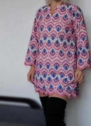 Сукня туніка вишиванка( повністю), натуральна3 фото