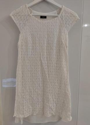 Білий сарафан/ плаття з красивим мереживом1 фото