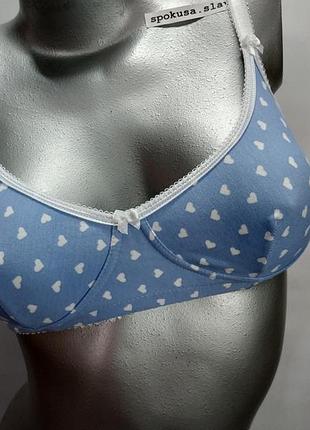 Нежный бюстгальтер для комфорта в сердечки будущим мамам  20119 без костей хлопковый