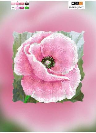 Схема для вышивки бисером на холе 21х21 см (цветы, мак)1 фото