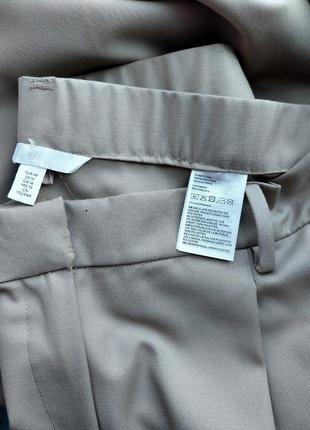 Брюки штаны палаццо широкие на высокой талии посадке с карманами бежевые eur 16 xl-xxl  h&m2 фото