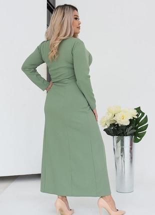 Базова приталена сукня з розрізом2 фото