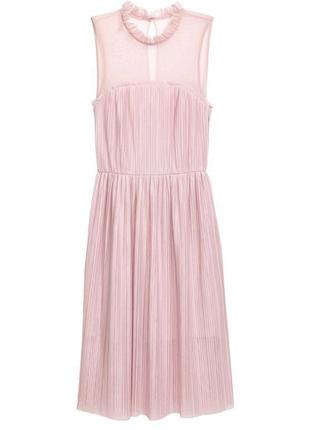 Красивое миди платье плиссе h&m с фатином.