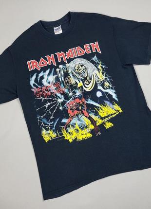 Винтажная футболка iron maiden, the number of the beast