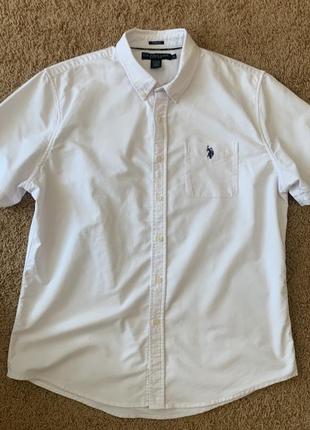 Рубашка мужская белая брендовая u.s. polo assn. размер xl4 фото