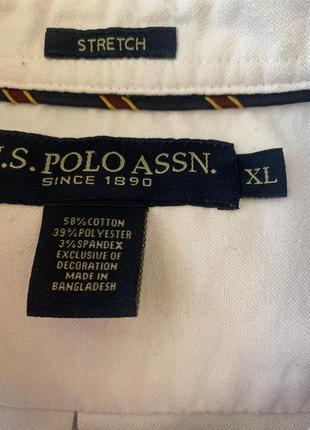 Рубашка мужская белая брендовая u.s. polo assn. размер xl2 фото