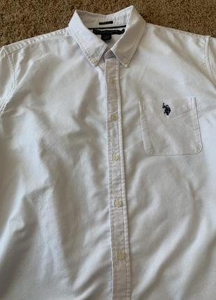 Рубашка мужская белая брендовая u.s. polo assn. размер xl3 фото