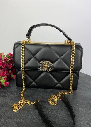 Сумка chanel black gold1 фото