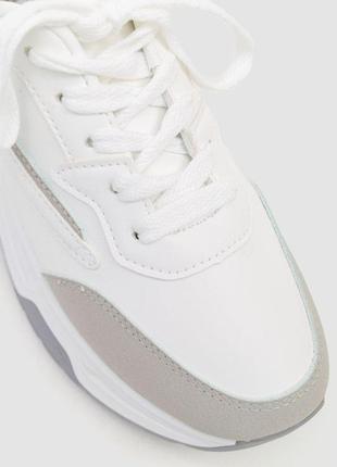 Кросівки жіночі екошкіра, колір біло-сірий, 243r186-1122 фото