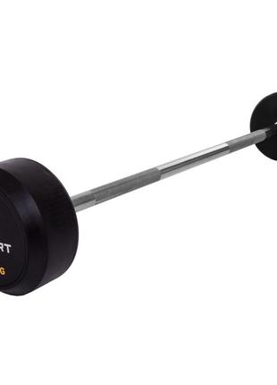 Штанга фіксована пряма прогумована zelart rubber coated barbell ta-2685-35 довжина-95см 35кг чорний