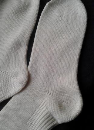 В'язані гетри, шкарпетки високі чоловічі молочного кольору, довжина стопи 30 см5 фото
