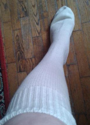В'язані гетри, шкарпетки високі чоловічі молочного кольору, довжина стопи 30 см7 фото