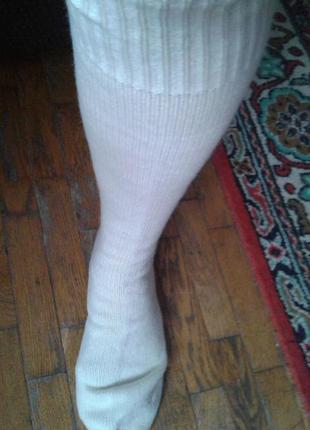 В'язані гетри, шкарпетки високі чоловічі молочного кольору, довжина стопи 30 см8 фото