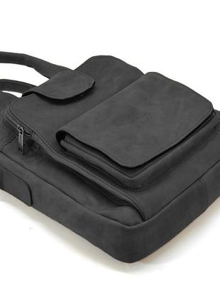 Вертикальная мужская сумка ra-7266-3md tarwa черный крейзи хорс6 фото