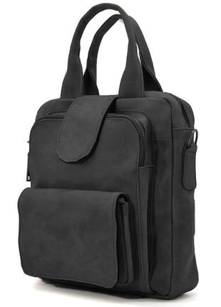 Вертикальная мужская сумка ra-7266-3md tarwa черный крейзи хорс8 фото