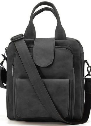 Вертикальная мужская сумка ra-7266-3md tarwa черный крейзи хорс7 фото