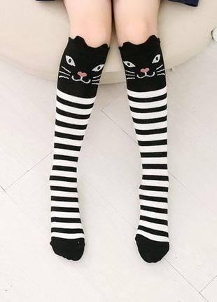 Чорні гольфи "кішечка" для дівчаток 5-10 років