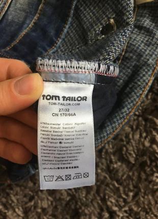 Узкие джинсы с потертостями tom tailor6 фото