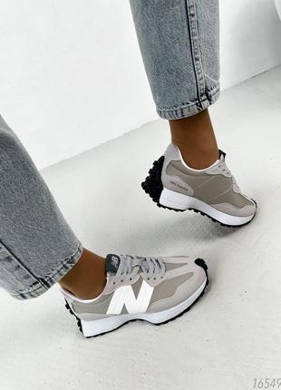 Жіночі кросівки new balance 327 beige&white9 фото