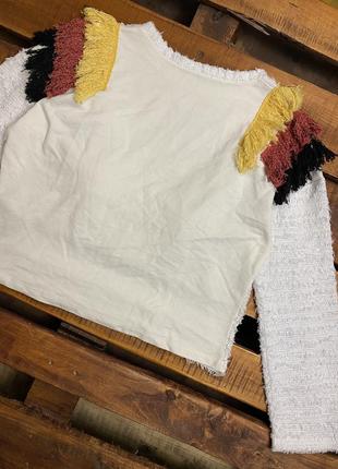 Женская кофта (свитер) с оборками zara (зара срр идеал оригинал разноцветная)2 фото