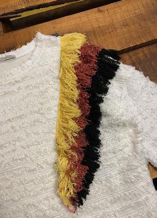 Женская кофта (свитер) с оборками zara (зара срр идеал оригинал разноцветная)5 фото