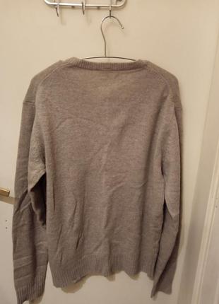 Чоловічий елегантний светр з тонкої вовни з v-подібним вирізом. розмір: м.3 фото