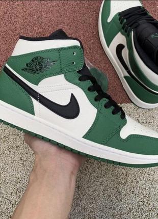 Кросівки nike air jordan 1 mid pine green найк аїр джордан зелені aj