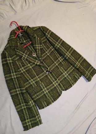 Шерстяной-54%,твидовый жакет-пиджак с карманами,бохо,большого размера,marks & spencer8 фото