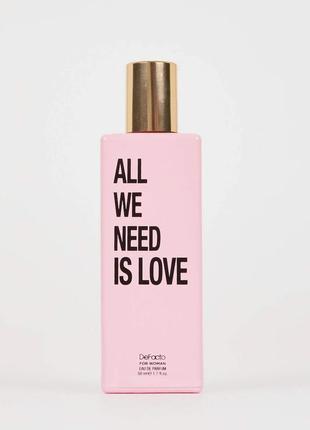 Нові фірмові жіночі парфуми духи all we need is love defacto 50 мл оригінал