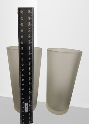 Високі, матові келихи, склянки.
висота 16 см
діаметр 8 см7 фото
